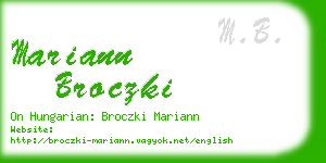 mariann broczki business card